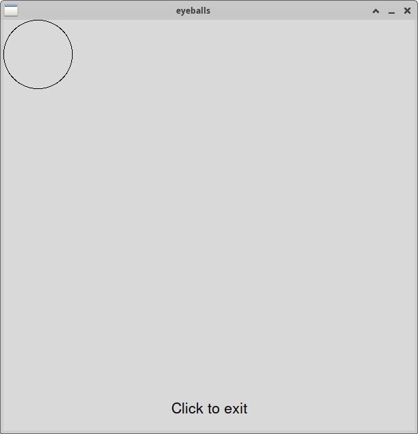 a single circle in the top left corner of the window