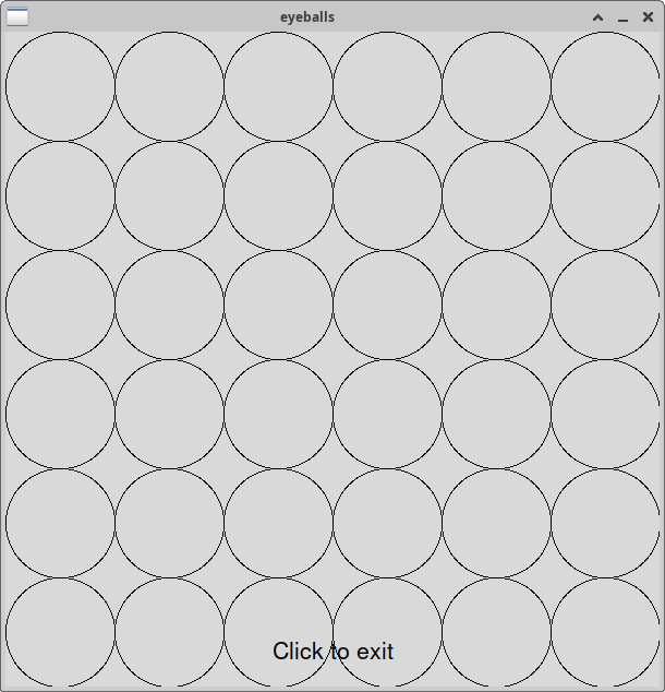 a grid of circles filling the window